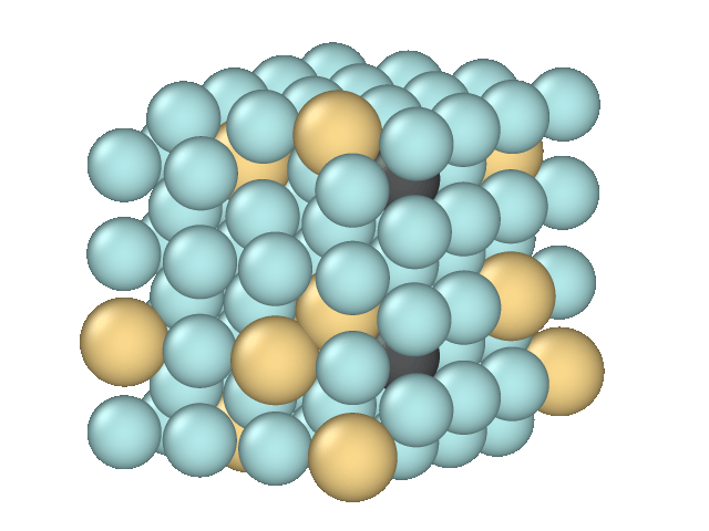 Animated atomistic structure of a multicomponent alloy